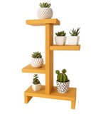 Drewniany mini kwietnik / stojak / półka naturalne drewno