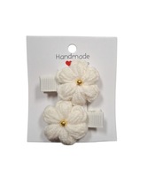 Mini spineczki do włosów szydełkowy kwiatek 2 szt.