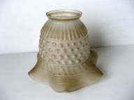 100-letni KLOSZ szkło MROŻONE na SZPON na TRZY SRUBKI - SECESJA ... !!!