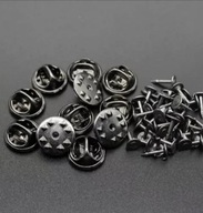 Zapięcie zacisk motylek immiennik czarny 10szt wpinka pins identyfikator