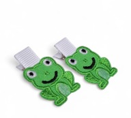 Mini spineczki do włosów żabki handmade 2 szt.
