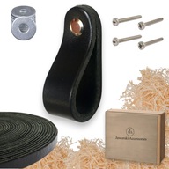 UCHWYT UCHWYTY SKÓRZANY SKÓRZANE MEBLOWE GAŁKA 2,5CM SZEROKI LEATHER 96MM