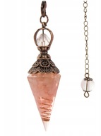 WAHADEŁKO RÓŻOWY KRYSZTAŁ - ORGONIT MIEDŹ RADIESTEZJA WISIOREK DO WRÓŻENIA