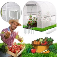 TUNEL FOLIOWY OGRODOWY SZKLARNIA BIAŁA WZMOCNIONA STELAŻ OCYNK FOLIA UV 2X2