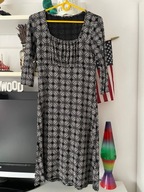 S zwiewna TU CZERŃ BIEL ARTYSTYCZNY WZÓR luzna