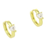 86753 Kolczyki stal chirurgiczna 316L pozłacane 14k kółka z sercem