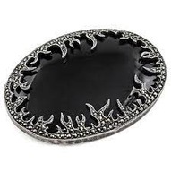 BROSZA ONYX MARKAZYT SREBRNA ANTYK VINTAGE SREBRO OWALNA UNIKAT