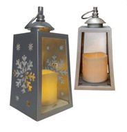 LAMPION LED Z ŚWIECĄ NA BATERIE LATARENKA SZKLANA DEKORACYJNA OZDOBNA