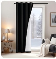 Zasłona Termiczna Zaciemniająca Czarna 245x132 Gruba Izolacja na Drzwi