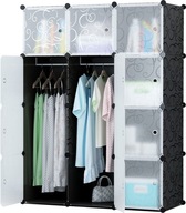 Pojemna szafa modułowa XXL 110x37x148 cm - organizacja garderoby w stylu