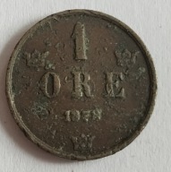 moneta Szwecja 1 ore 1878