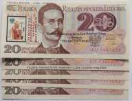 20 zł 1982 banknot PRL, UNC, Z Nadrukiem, stan bankowy