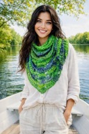 PIĘKNA DUŻA WEŁNIANA MIĘKKA CIEPŁA MELANŻOWA W 3D CHUSTA BOHO_NA PREZENT