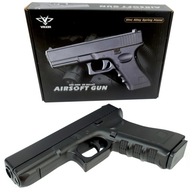 METALOWY TWARDY PISTOLET NA KULKI GLOCK IMITACJA BRONI + 500 KULEK GRATIS