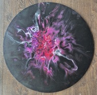 Serce nocy, abstrakcja, farby akrylowe, aukcja charytatywna