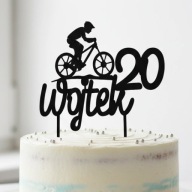 topper na tort dekoracja urodziny personalizacja wiek imię ROWERZYSTA!!!