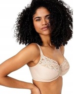 Śliczna markowa bielizna M & S 7005 UK 42C EUR 95C bez fiszbin biały z krop