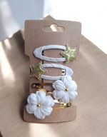 Spinki do włosów szydełkowe kwiatki 4 szt.