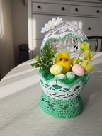 Ozdoba Wielkanocna, szydełkowe jajko.