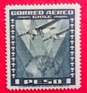 CHILE 1950 samolot czyste**