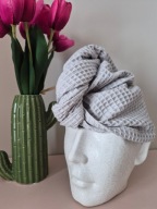 Turban wafelkowy do włosów 100% bawełna | ręcznie robiony | szybkoschnący
