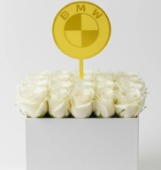 TOPPER DO KWIATÓW FLOWER BOXU RÓŻNE ZASTOSOWANIA BMW ZŁOTA PLEXA dekor