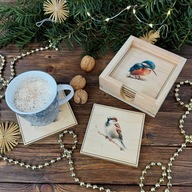 Zestaw 6 podkładek pod kubek - polskie ptaki