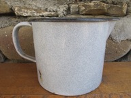 Emaliowany stary garnek z uchem_STARA EMALIA