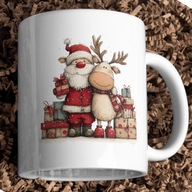 Kubek świąteczny Mikołaj i renifer