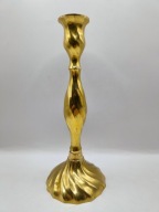 Starodawny STARY mosiężny ŚWIECZNIK 25cm kolekcjonerski