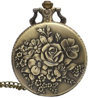 Zegarek kieszonkowy, naszyjnik, wisiorek - Róża nr.67