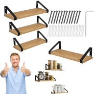 PÓŁKA PŁYTA LAMINOWANA WISZĄCA NA ŚCIANĘ DO SALONU KUCHNI DĄB CRAFT 3SZT