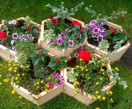 Donice drewniane sześciokątne, kwietnik, osłonka.