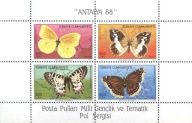 Turcja 1988 Znaczki Blok 26 ** motyle