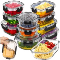 10 X LUNCHBOX SZKLANE POJEMNIKI NA ŻYWNOŚĆ USZCZELKA ŻAROODPORNE ZESTAW