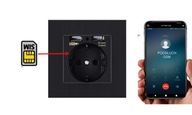 GNIAZDKO SIECIOWE Z USB PODSŁUCH GSM SIM ALARM ODDZWANIA 2,1A 230V