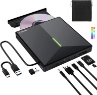 ORIGBELIE TP888 Zewnętrzny napęd CD DVD z 4 portami USB TF/SD, USB 3.0