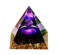 Orgonit Piramida z AMETYSTEM Z OBSYDIANEM - SPOKÓJ I OCHRONA
