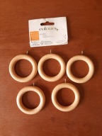 Drewniane kółka do karnisza z żabkami (5 sztuk) / do karnisza o śr. 35mm