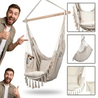 NOWY FOTEL WISZĄCY KRZESŁO BRAZYLIJSKIE OGRODOWY BOHO PODUSZKI 200KG BALKON