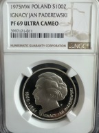 100 zł złotych 1975 - Ignacy Jan Paderewski - NGC PF69 ULTRA CAMEO