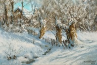 M.Szczepaniak Pejzaż `Siedlisko` 60x40 cm obraz autorski