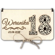Pudełko na pieniądze z grawerem ażurowe na 18 urodziny z imieniem prezent
