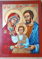 Ikona ŚWIĘTA RODZINA ręcznie malowana deska 30x40 dedykacja