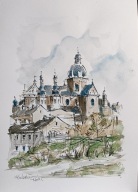 Kraków akwarela format a4 autor R. Kępa