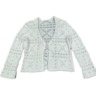 SWETER DAMSKI BOLERKO AŻUROWE BIAŁE ROZM.44__TU