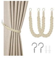 2SZT. PLECIONA ROZETA OPASKA UCHWYT HAK DO TRZYMANIA ZASŁON FIRANEK ROLET
