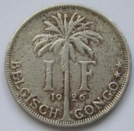 Kongo Belgijskie 1 frank 1926 - król Albert