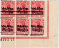 Fi 10 I c** HAN - sześcioblok, nadruk przesunięty, gwar. Berbeka.