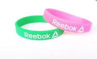 Bransoletka silikonowa 2 szt Reebok komplet różowa zielona znaczek